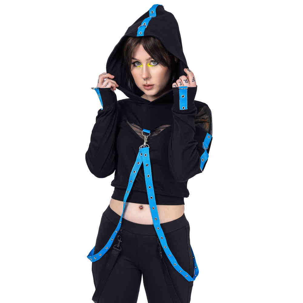 Poizen Industries - INCONSPICUOUS HOOD Sweat à capuche - Noir/Bleu